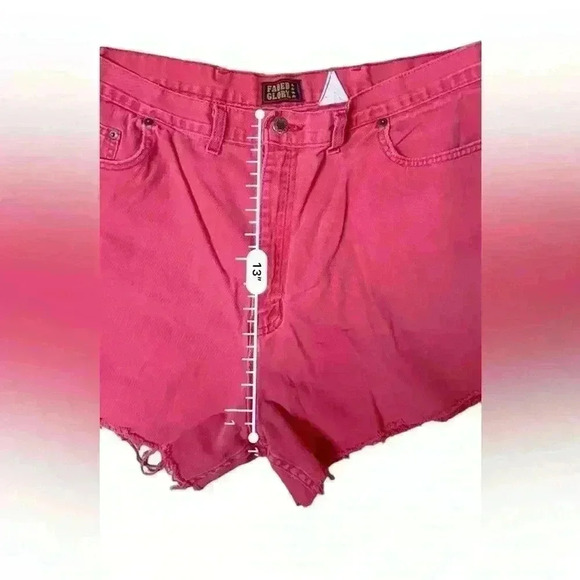 Vintage 90's Pink Faded Glory Raw Hem Cut Off Denim Shorts 24” Waist - Picture 5 of 7